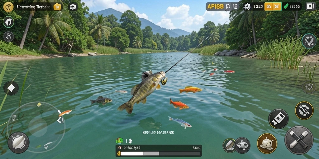 Tampilan menarik dari gameplay memancing API88 yang penuh tantangan.