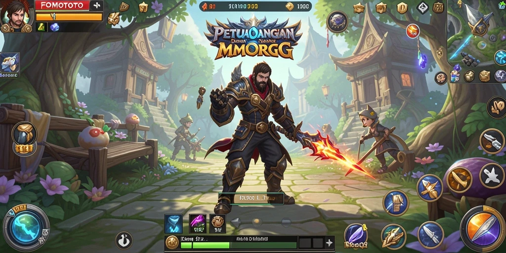 Screenshot gameplay FOMOTOTO yang menampilkan aksi dan petualangan di dunia MMORPG.