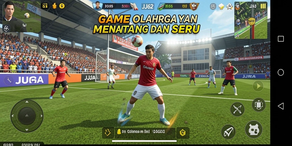 Tampilan screenshot game JJ62 dengan aksi olahraga yang mendebarkan.
