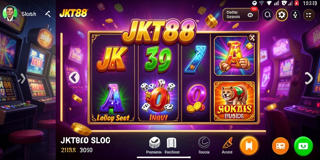Tampilan gameplay utama JKT88 dengan berbagai gulungan Slot yang menarik.