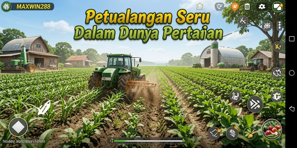 Gameplay seru dalam <strong>MAXWIN288</strong> saat merawat pertanian.