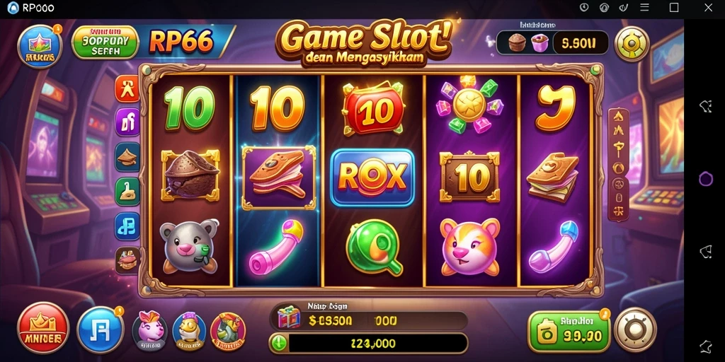 Screenshot utama RP66 yang menunjukkan gameplay slot yang seru.