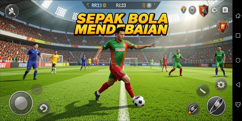 Gameplay menegangkan dalam permainan sepak bola RR33.