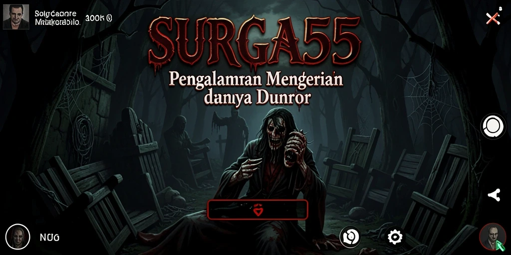 Tampilan gameplay SURGA55 yang menyeramkan dan mendebarkan.