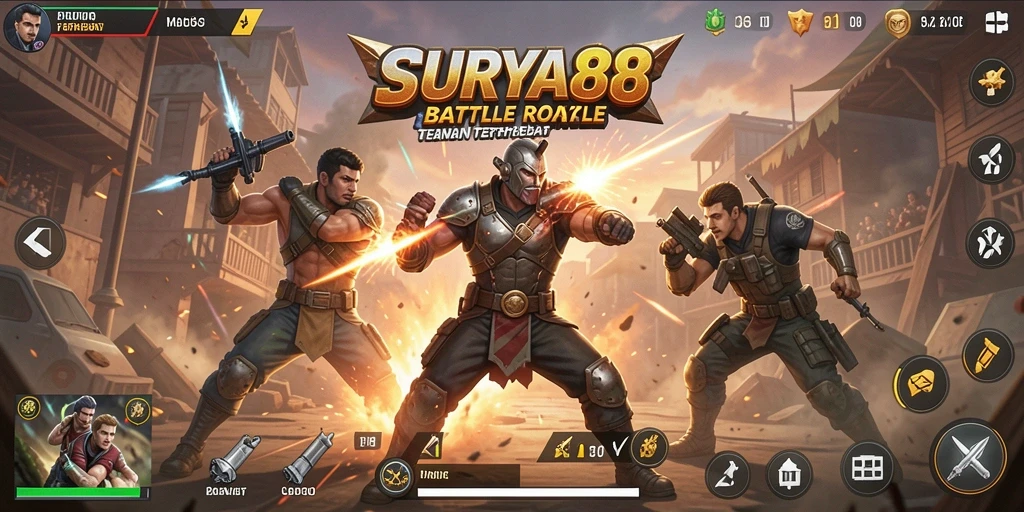 Tangkapan layar gameplay seru dari SURYA88 Battle Royale.